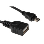 StarTech.com USB 2.0 Cable, Male Mini USB B to Female USB A Cable, 300mm