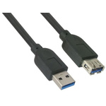 Molex USB 3.0 Cable, Male USB A to Female USB A Cable, 1m