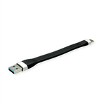 Roline USB 3.2 Cable, Male USB A to Male USB C  Cable, 11cm