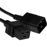 RS PRO Straight IEC C19 Socket to Straight IEC C20 Plug Power Cord, 2m