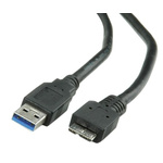 Roline USB 3.0 Cable, Male USB A to Male Micro USB B Cable, 800mm