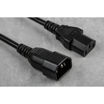 RS PRO IEC C13 Socket to IEC C14 Plug Power Cord, 5m