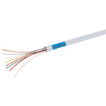 RS PRO Control Cable, 10 Cores, Tranxalarm, Screened, 100m, White PVC Sheath, 24 AWG