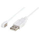 Rosenberger USB 2.0 Cable, Male Magnetic Rectangular to Female USB A Magnetic USB Cable, 1.5m