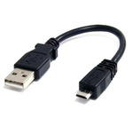 StarTech.com USB 2.0 Cable, Male USB A to Male Micro USB B Cable, 15cm