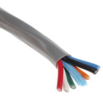 Alpha Wire Alpha Essentials Control Cable, 6 Cores, 0.81 mm², Unscreened, 30m, Grey PVC Sheath, 18 AWG