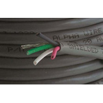 Alpha Wire Alpha Essentials Control Cable, 4 Cores, 0.56 mm², Screened, 30m, Grey PVC Sheath, 20 AWG