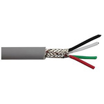 Alpha Wire Alpha Essentials Control Cable, 4 Cores, 0.09 mm², DEF STAN, Screened, 30m, Grey PVC Sheath, 28 AWG