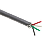 Alpha Wire Alpha Essentials Control Cable, 4 Cores, 0.09 mm², Screened, 100m, Grey PVC Sheath, 28 AWG