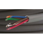Alpha Wire Alpha Essentials Control Cable, 7 Cores, 0.35 mm², Unscreened, 30m, Grey PVC Sheath, 22 AWG