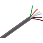 Alpha Wire Alpha Essentials Control Cable, 5 Cores, 0.35 mm², Unscreened, 30m, Grey PVC Sheath, 22 AWG