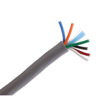 Alpha Wire Alpha Essentials Control Cable, 6 Cores, 0.35 mm², Unscreened, 30m, Grey PVC Sheath, 22 AWG