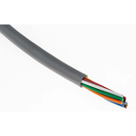 Alpha Wire Alpha Essentials Control Cable, 8 Cores, 0.35 mm², Unscreened, 30m, Grey PVC Sheath, 22 AWG