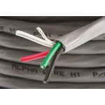 Alpha Wire Alpha Essentials Control Cable, 4 Cores, 0.35 mm², Screened, 30m, Grey PVC Sheath, 22 AWG