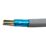 Alpha Wire EcoCable Mini Control Cable, 25 Cores, 0.38 mm², ECO, Screened, 30m, Grey mPPE Sheath, 22 AWG