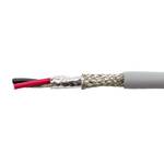 Alpha Wire EcoCable Mini Control Cable, 2 Cores, 0.38 mm², ECO, Screened, 305m, Grey mPPE Sheath, 22 AWG