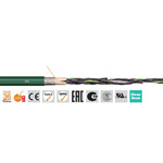 Igus chainflex CF6 Control Cable, 4 Cores, 1.5 mm², Screened, 100m, Green PVC Sheath, 15 AWG