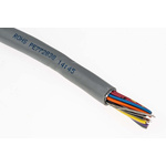 Alpha Wire Alpha Essentials Control Cable, 15 Cores, 0.23 mm², Screened, 30m, Grey PVC Sheath, 24 AWG