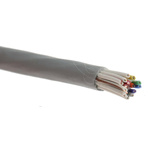 Alpha Wire EcoCable Mini Control Cable, 15 Cores, 0.24 mm², ECO, Unscreened, 30m, Grey mPPE Sheath, 24 AWG