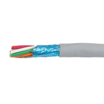 Alpha Wire EcoCable Mini Control Cable, 8 Cores, 0.61 mm², ECO, Screened, 30m, Grey mPPE Sheath, 20 AWG