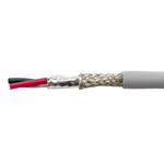 Alpha Wire EcoCable Mini Control Cable, 2 Cores, 0.09 mm², ECO, Screened, 30m, Grey mPPE Sheath, 28 AWG
