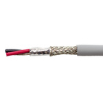 Alpha Wire EcoCable Mini Control Cable, 2 Cores, 0.24 mm², ECO, Screened, 30m, Grey mPPE Sheath, 24 AWG