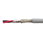 Alpha Wire EcoCable Mini Control Cable, 2 Cores, 0.38 mm², ECO, Screened, 30m, Grey mPPE Sheath, 22 AWG