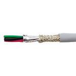 Alpha Wire EcoCable Mini Control Cable, 4 Cores, 0.38 mm², ECO, Screened, 30m, Grey mPPE Sheath, 22 AWG