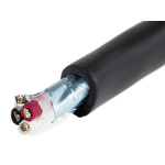 Alpha Wire Xtra-Guard 4 Control Cable, 3 Cores, 0.23 mm², Screened, 30m, Black TPE Sheath, 24 AWG