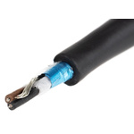 Alpha Wire Xtra-Guard 4 Control Cable, 2 Cores, 0.35 mm², Screened, 30m, Black TPE Sheath, 22 AWG