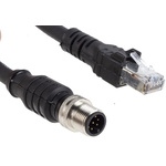 QX Cordset, Host, Ethernet, M12 8-pin Pl