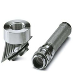 Phoenix Contact HC-B-GB-M25-ER-AL Series Silver Nickel Plated Brass Cable Gland, M25 Thread, 9mm Min, 17mm Max, IP66,