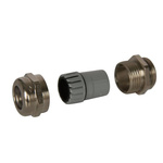 SIB SIB-TEC Series Silver Stainless Steel Cable Gland, M32 Thread, 11mm Min, 21mm Max, IP68