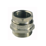 Capri ISOCAP Series Silver Nickel Plated Brass Cable Gland, M20 Thread, 10mm Min, 15mm Max, IP66