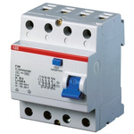 ABB 4 Pole Type A Residual Current Circuit Breaker, 40A F204, 300mA