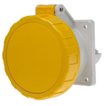 RS PRO 32A Yellow 2P+E Pole Plastic Industrial Socket, 100 → 130V, IP67