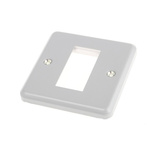 MK Electric White 1 Gang Face Plate Metal Euro Module Faceplate & Mounting Plate