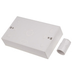 RS PRO White PVC Electrical Enclosure, BS, Surface Mount, 2 Gangs, 147 x 86 x 32mm