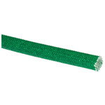 RS PRO Braided Acrylic Fibreglass Green Cable Sleeve, 4mm Diameter, 5m Length