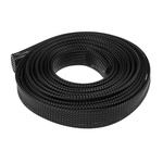 RS PRO Expandable Braided PET Black Cable Sleeve, 20mm Diameter, 5m Length