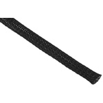 RS PRO Expandable Braided PET Black Cable Sleeve, 10mm Diameter, 10m Length