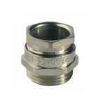 Capri ISOCAP Series Silver Nickel Plated Brass Cable Gland, M25 Thread, 13mm Min, 19mm Max, IP66