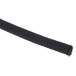 RS PRO Braided PET Black Cable Sleeve, 4mm Diameter, 3m Length