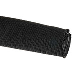 RS PRO Braided PET Black Cable Sleeve, 20mm Diameter, 3m Length