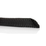 RS PRO Braided PET Black Cable Sleeve, 10mm Diameter, 3m Length