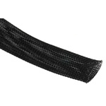 RS PRO Expandable Braided PET Black Cable Sleeve, 30mm Diameter, 10m Length