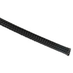 HellermannTyton Expandable Braided PET Black Cable Sleeve, 5mm Diameter, 5m Length