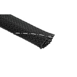 Tenneco Expandable Braided Polyester Black Protective Sleeving, 15mm Diameter, 100m Length, TCP V0 Series