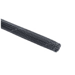 HellermannTyton Expandable Braided Polyester Black, Grey Cable Sleeve, 13mm Diameter, 10m Length, Helagaine HEGPETFR
