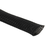 HellermannTyton Expandable Braided PET Black Cable Sleeve, 35mm Diameter, 10m Length, Helagaine HLB Series
